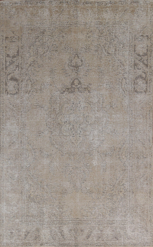 Distressed Wool Tabriz Persian Area Rug 6x10