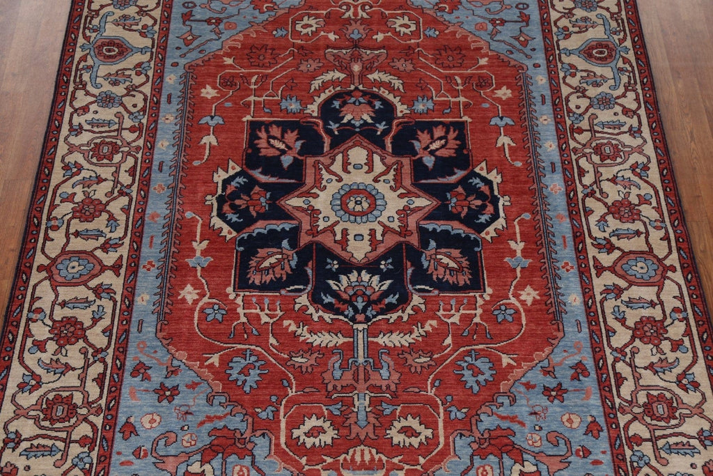 Red Geometric Heriz Serapi Oriental Area Rug 7x10