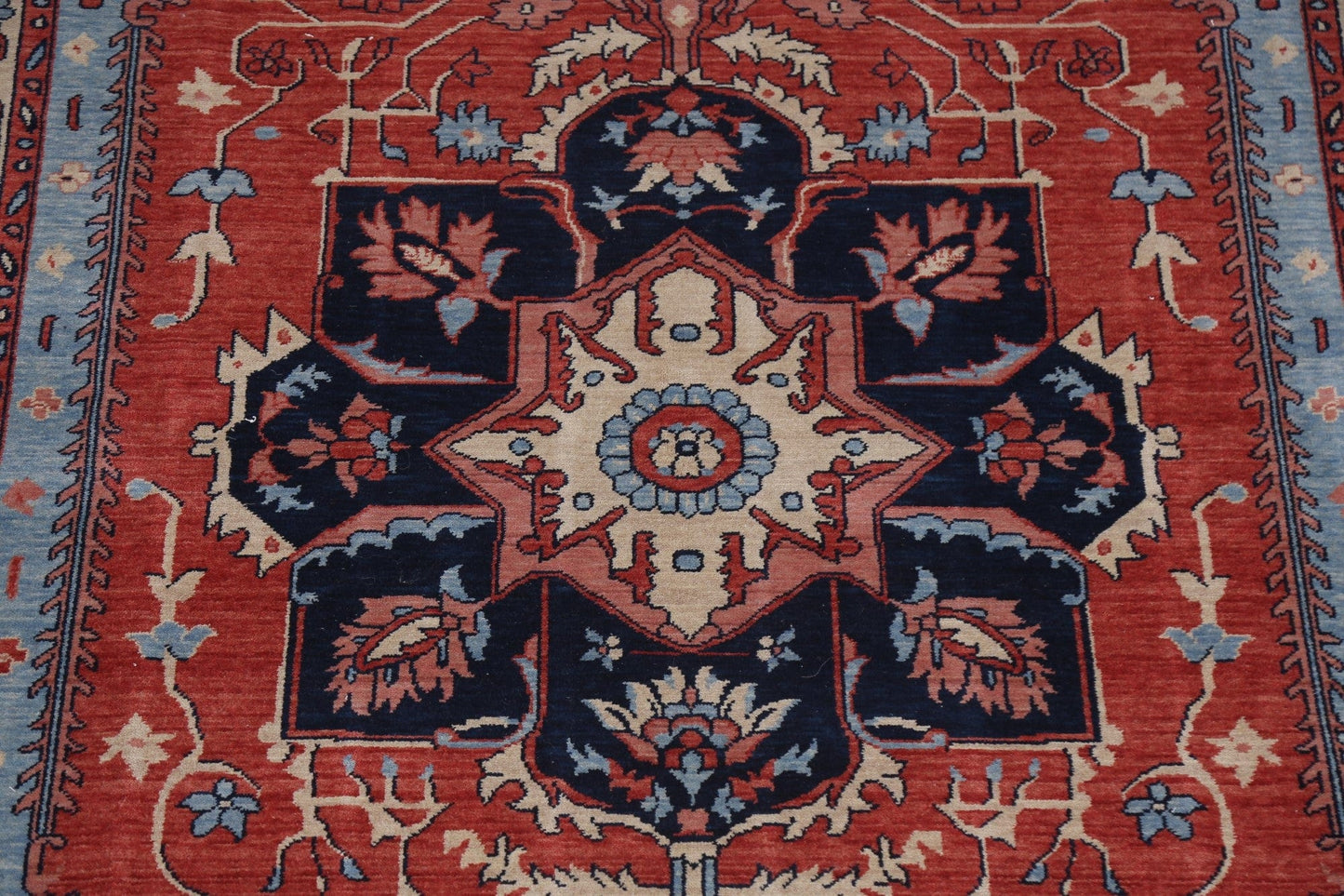 Red Geometric Heriz Serapi Oriental Area Rug 7x10