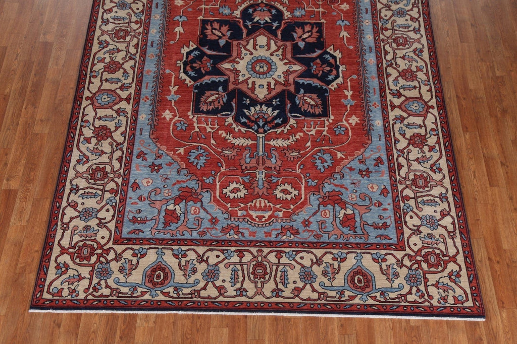 Red Geometric Heriz Serapi Oriental Area Rug 7x10