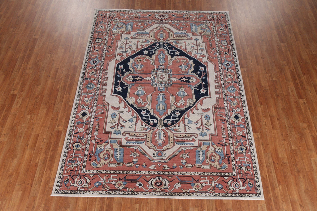 Geometric Heriz Serapi Turkish Wool Area Rug 7x10