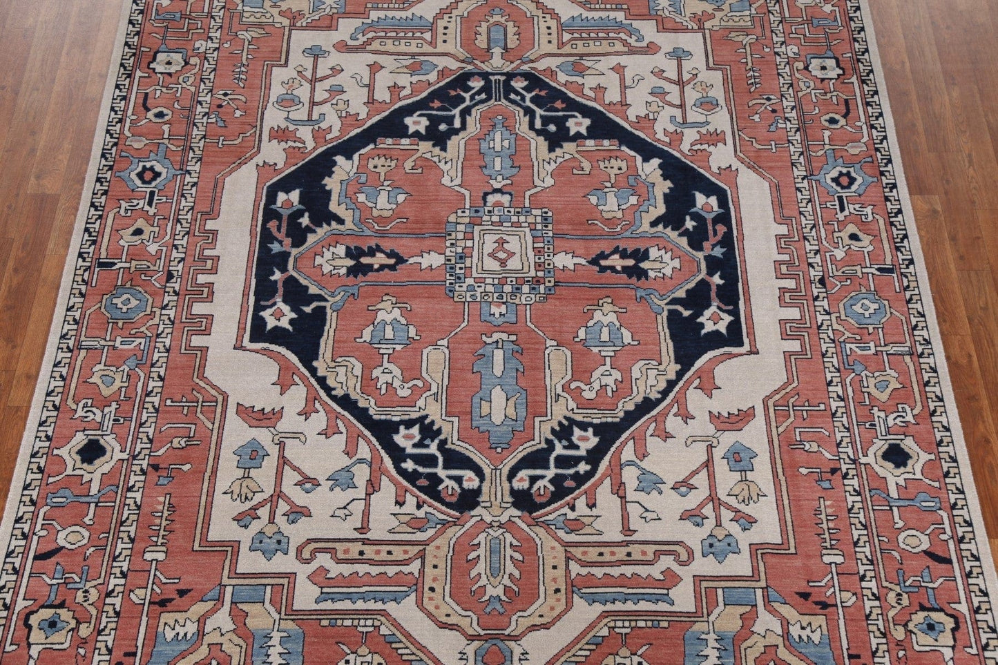 Geometric Heriz Serapi Turkish Wool Area Rug 7x10