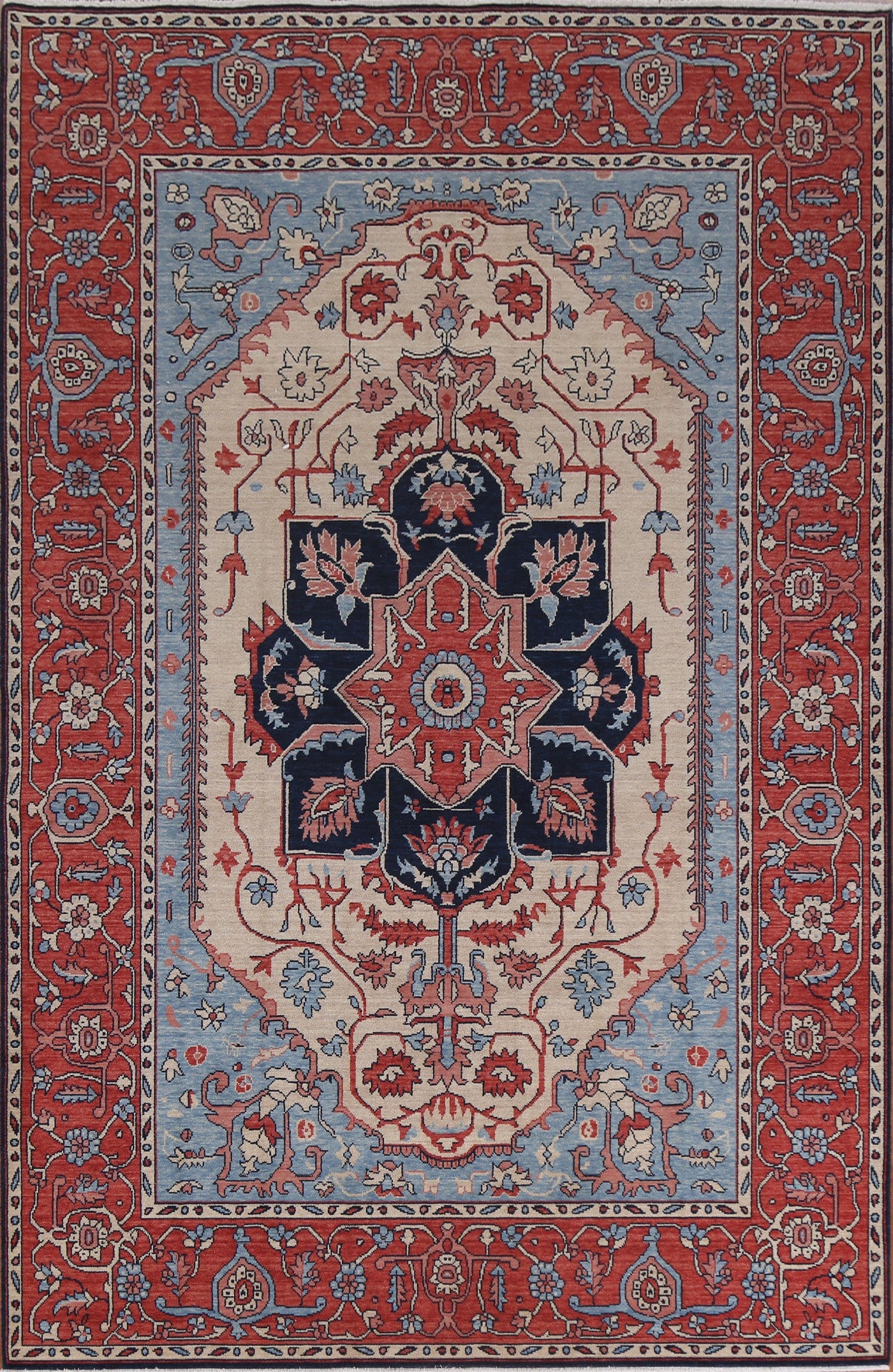 Geometric Heriz Serapi Oriental Area Rug 7x10