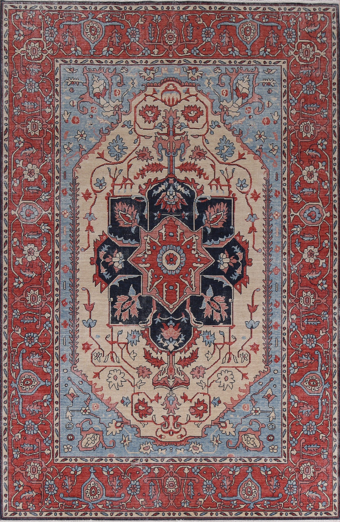 Geometric Heriz Serapi Oriental Area Rug 7x10