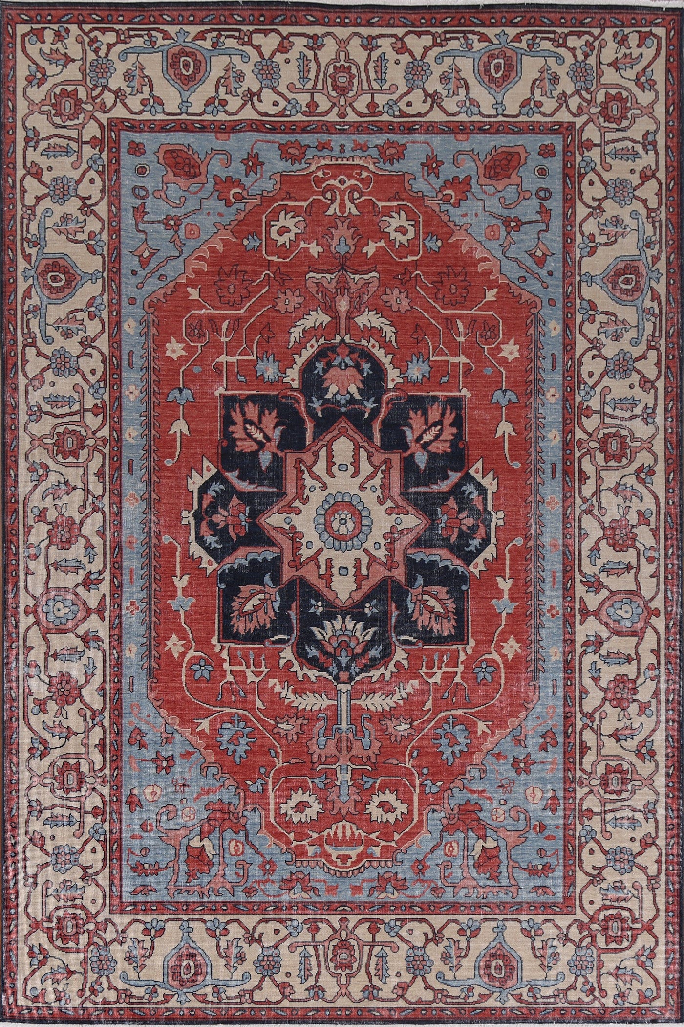 Geometric Heriz Serapi Oriental Area Rug 7x10