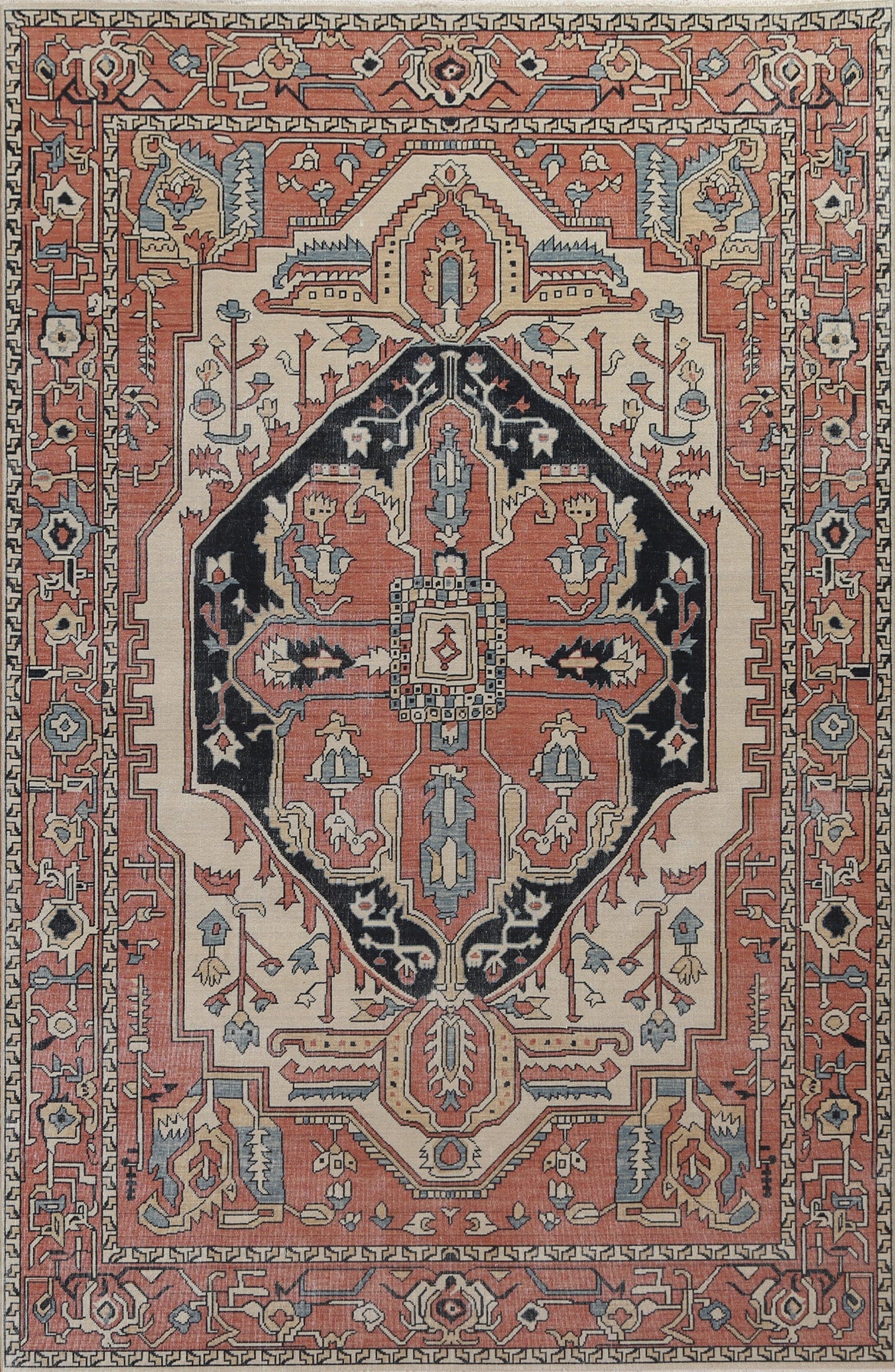 Geometric Heriz Serapi Oriental Area Rug 7x10