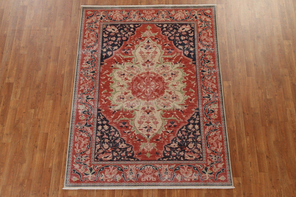 Geometric Sarouk Farahan Turkish Area Rug 5x7