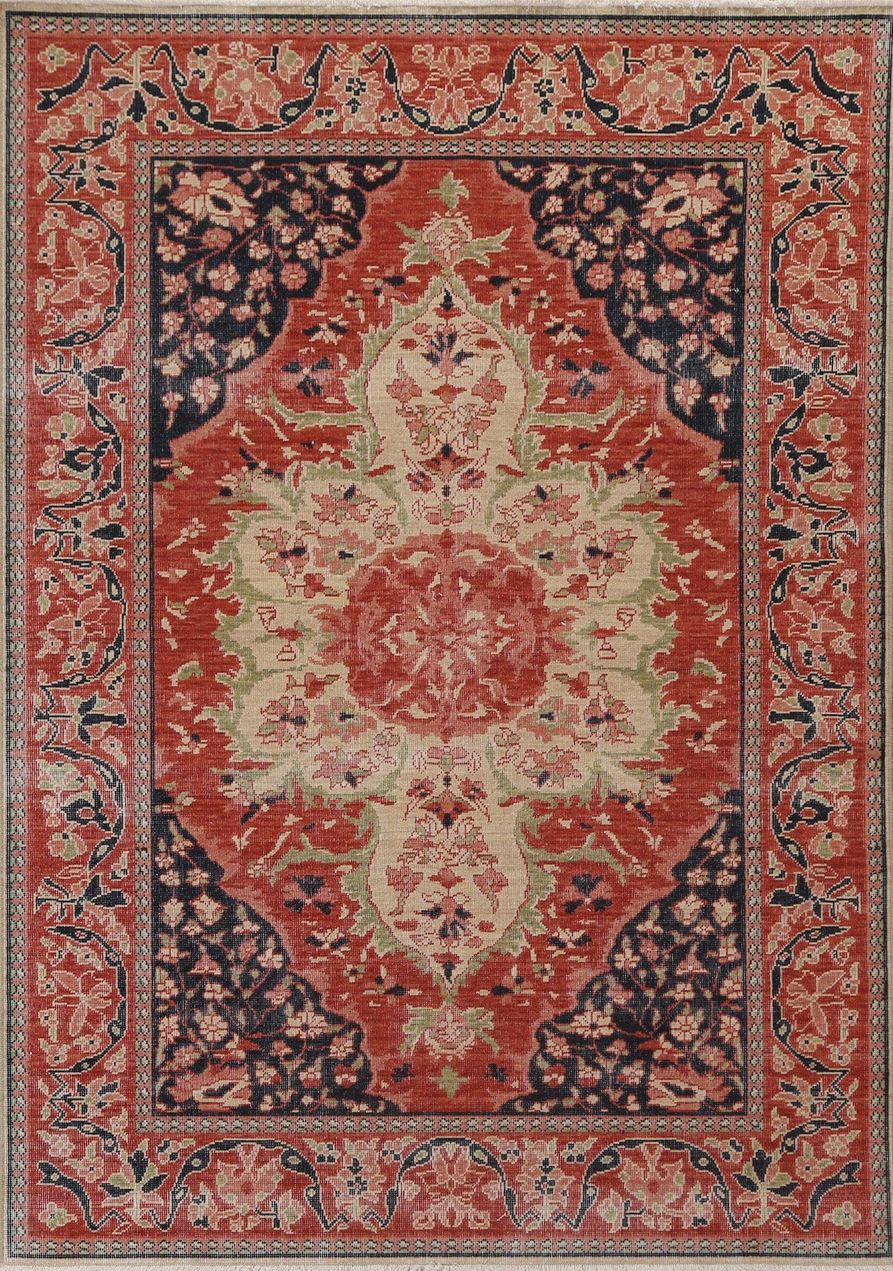 Geometric Sarouk Farahan Turkish Area Rug 5x7