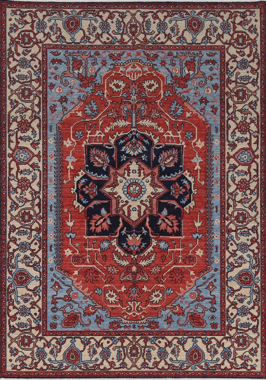 Geometric Heriz Serapi Oriental Area Rug 5x7