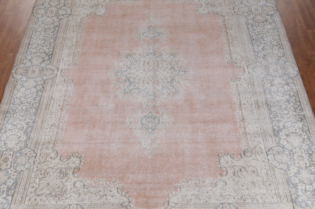 Muted Distressed Kerman Persian Area Rug 10x13