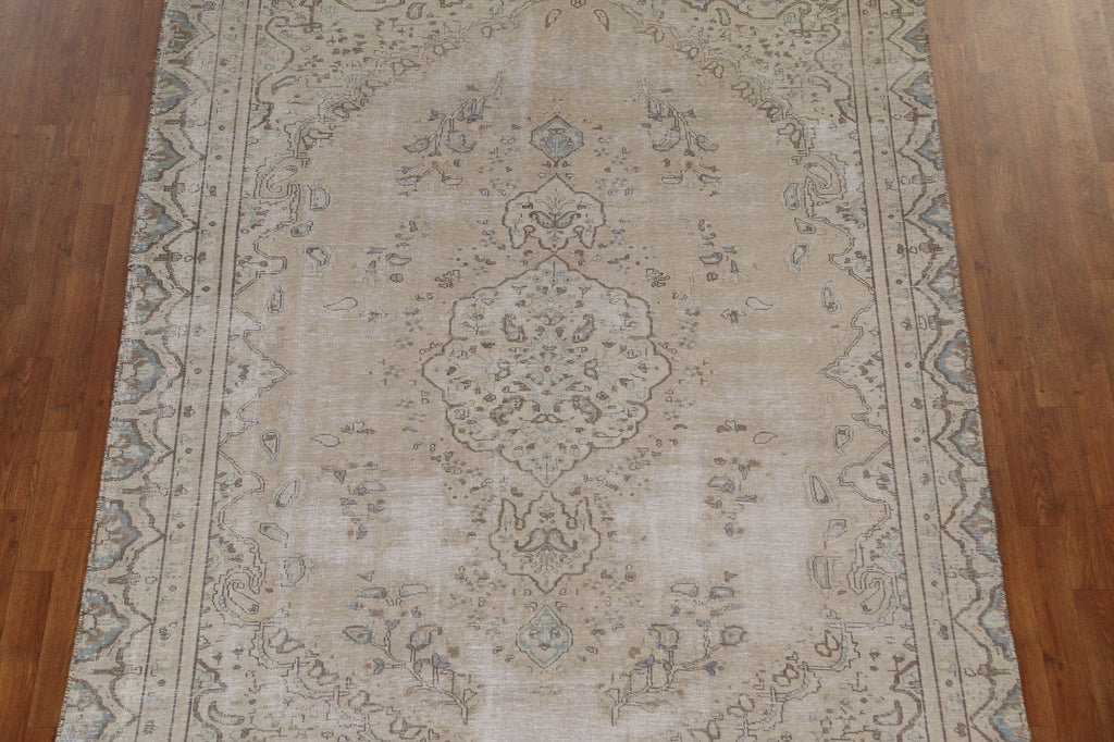 Distressed Wool Kerman Persian Area Rug 6x9