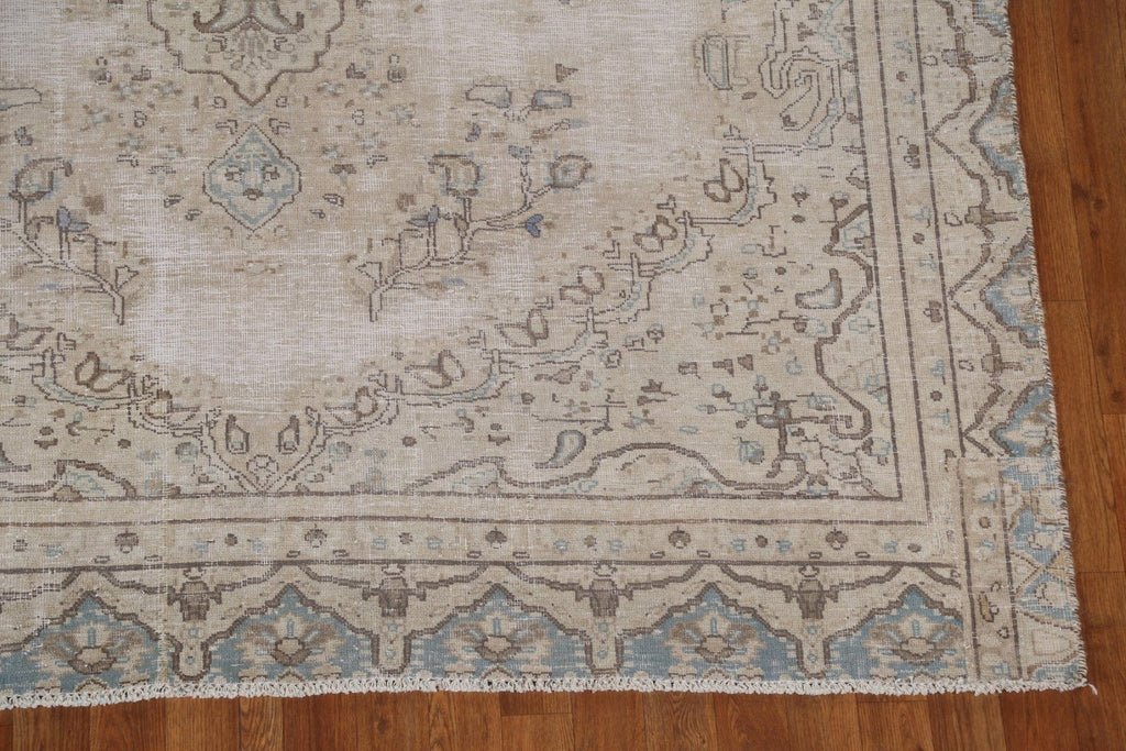 Distressed Wool Kerman Persian Area Rug 6x9