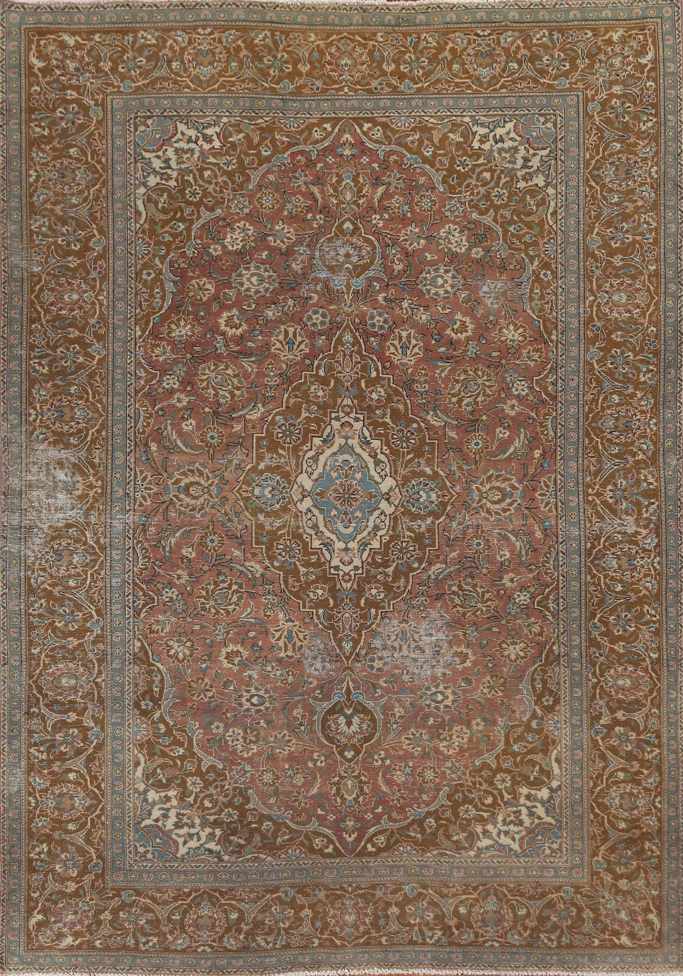 Floral Handmade Kashan Persian Area Rug 7x9