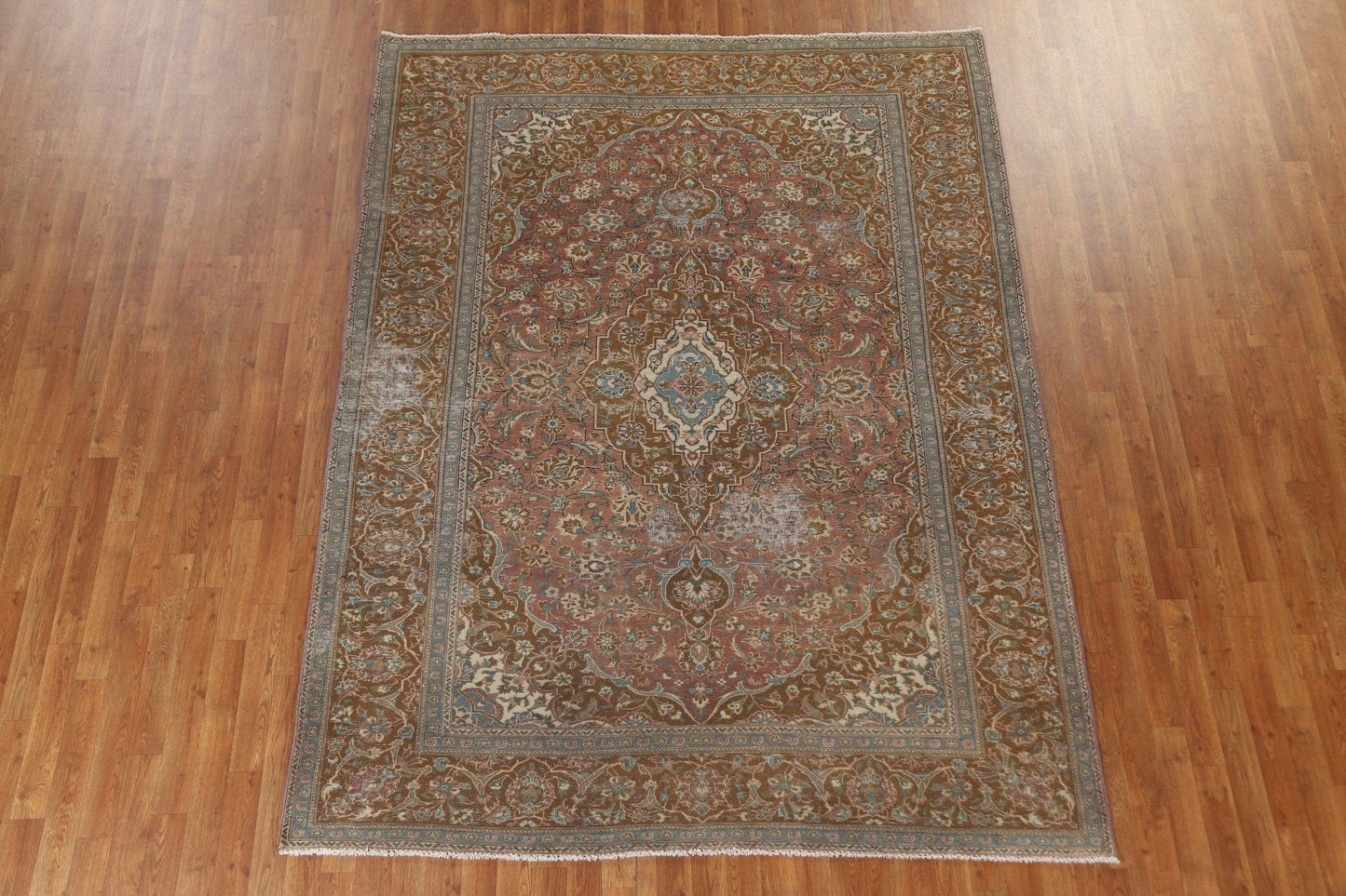 Floral Handmade Kashan Persian Area Rug 7x9