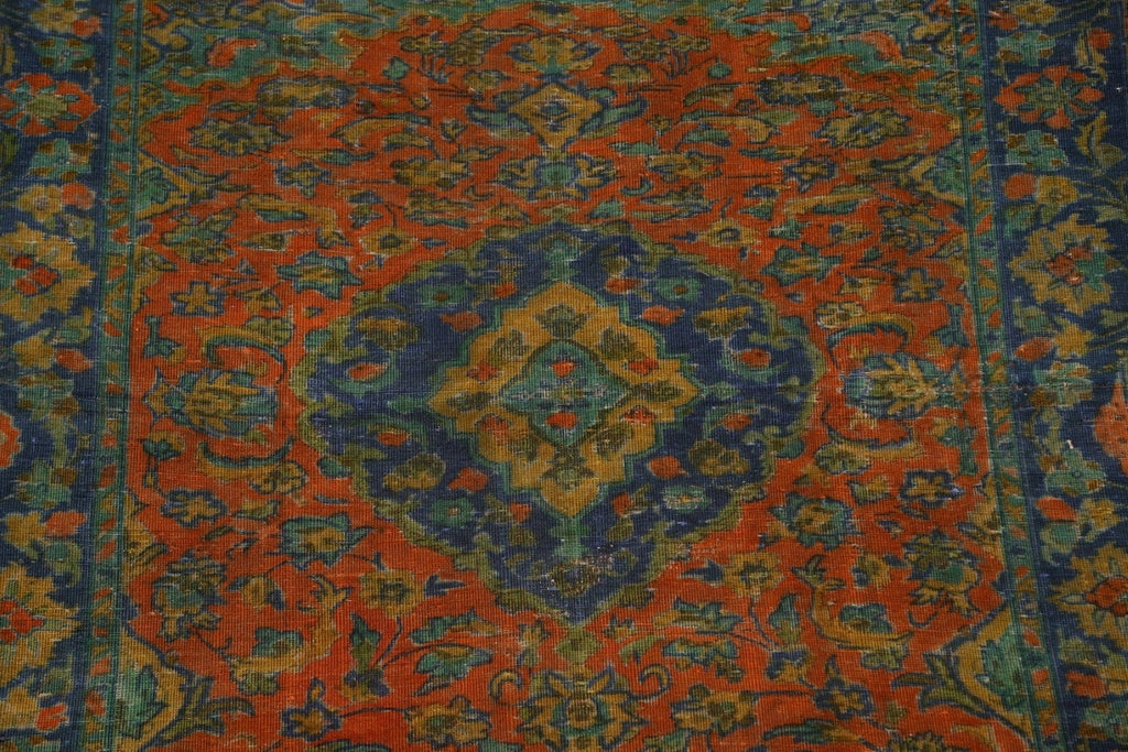 Floral Over-Dyed Kashan Persian Area Rug 6x7