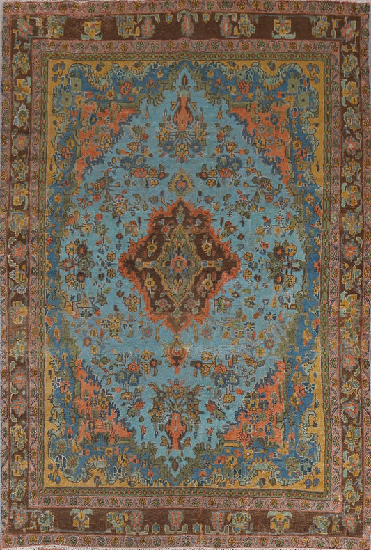 Over-Dyed Wool Tabriz Persian Area Rug 7x10