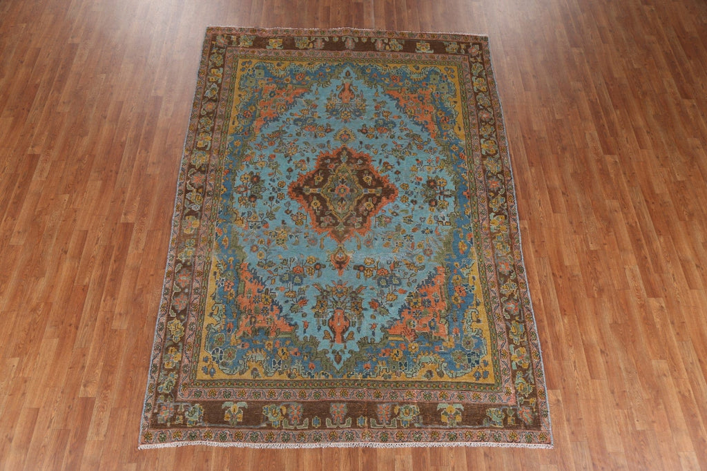 Over-Dyed Wool Tabriz Persian Area Rug 7x10