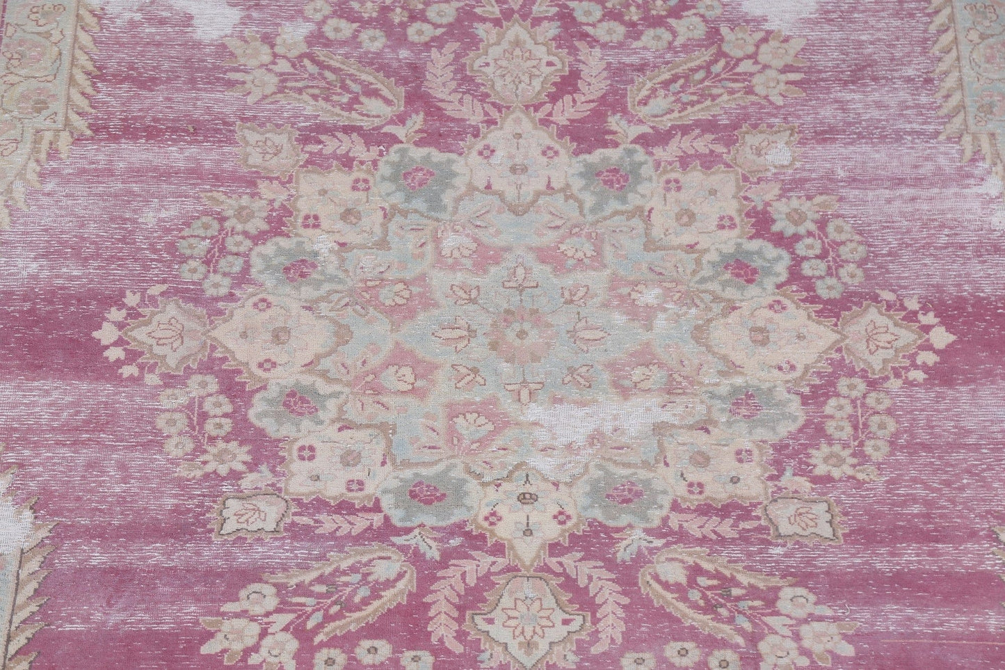 Wool Distressed Kerman Persian Area Rug 7x9