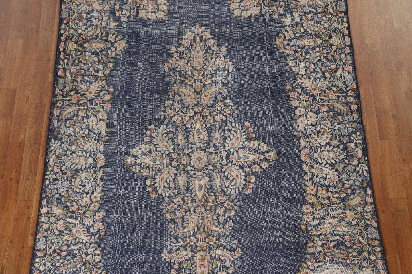 Floral Distressed Kerman Persian Area Rug 6x8