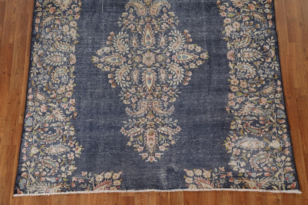 Floral Distressed Kerman Persian Area Rug 6x8