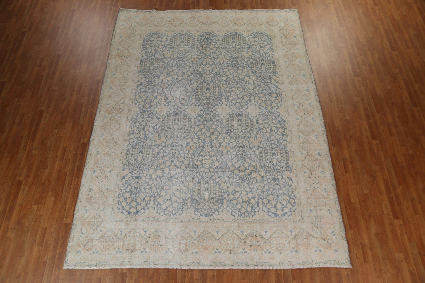 Muted Floral Antique Tabriz Persian Area Rug 10x13