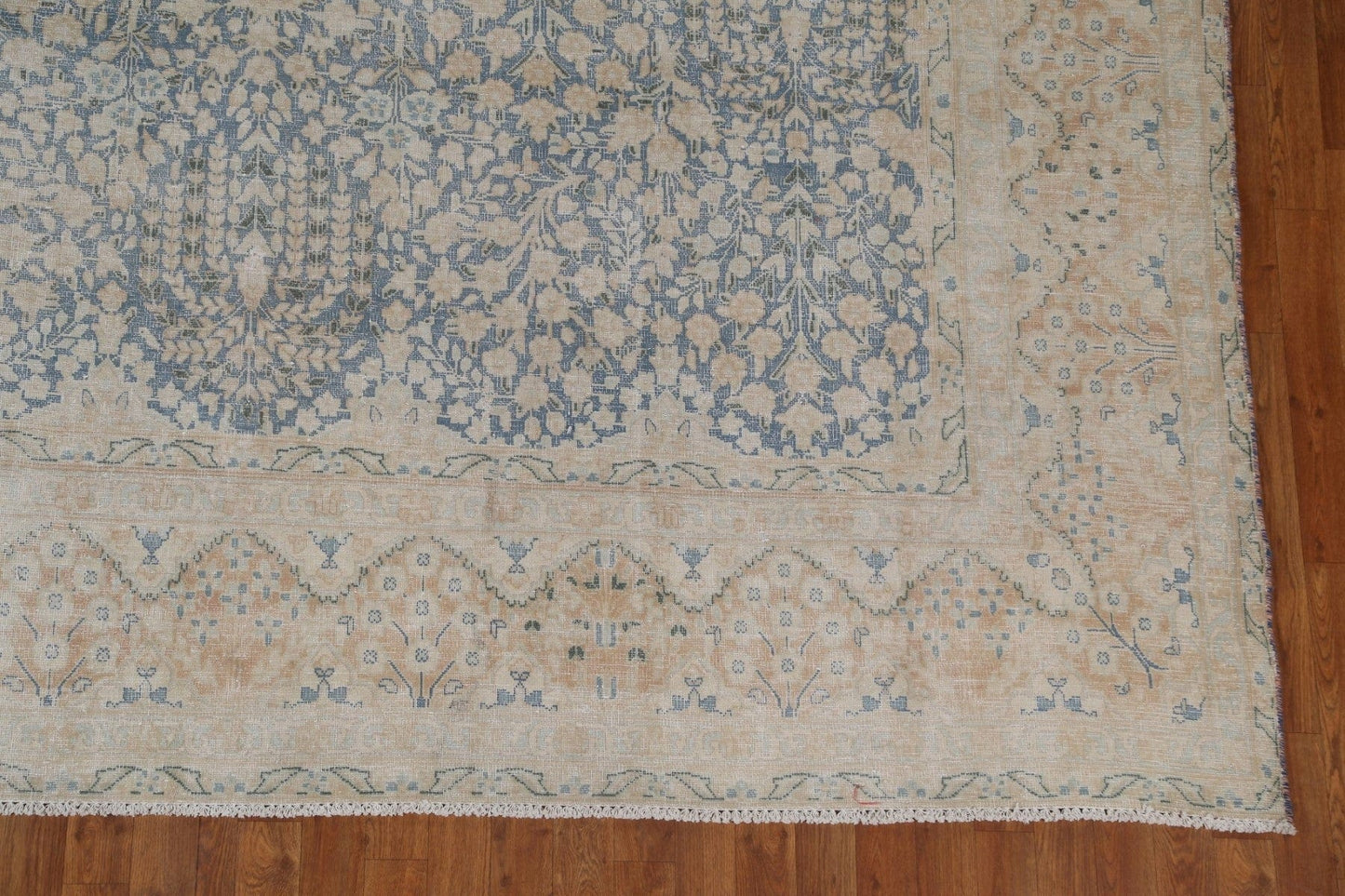 Muted Floral Antique Tabriz Persian Area Rug 10x13