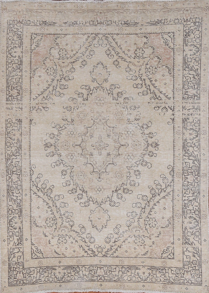 Geometric Wool Tabriz Persian Area Rug 5x6