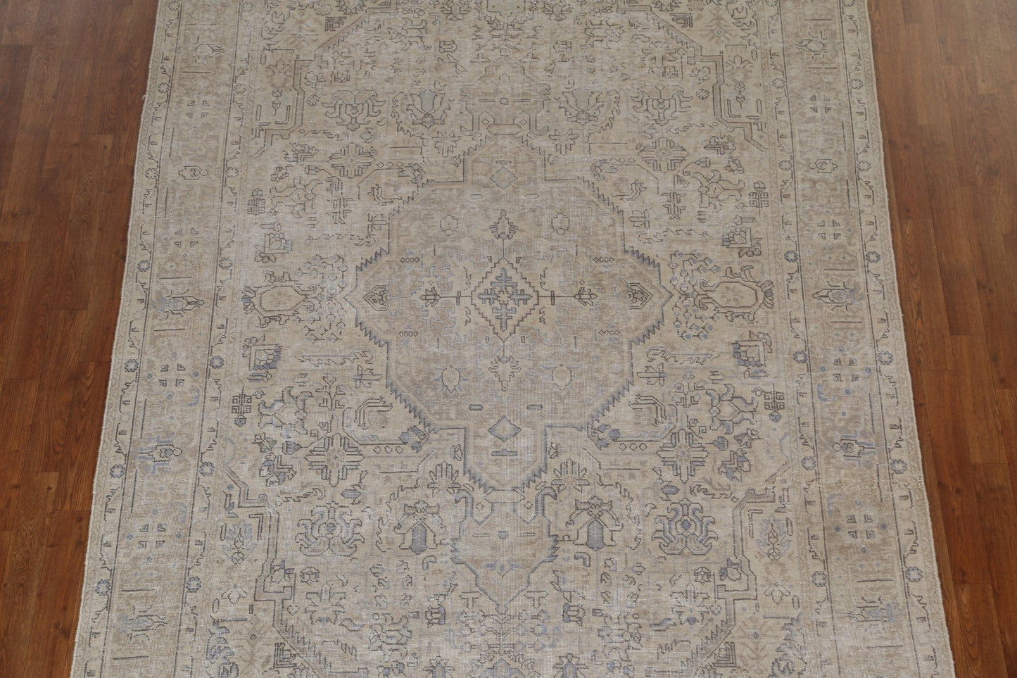 Geometric Distressed Tabriz Persian Area Rug 6x10