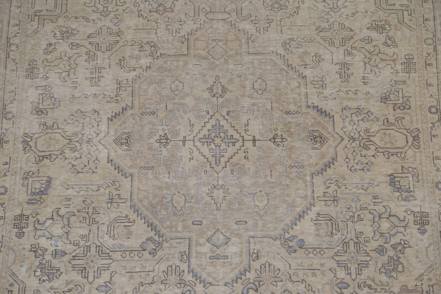 Geometric Distressed Tabriz Persian Area Rug 6x10