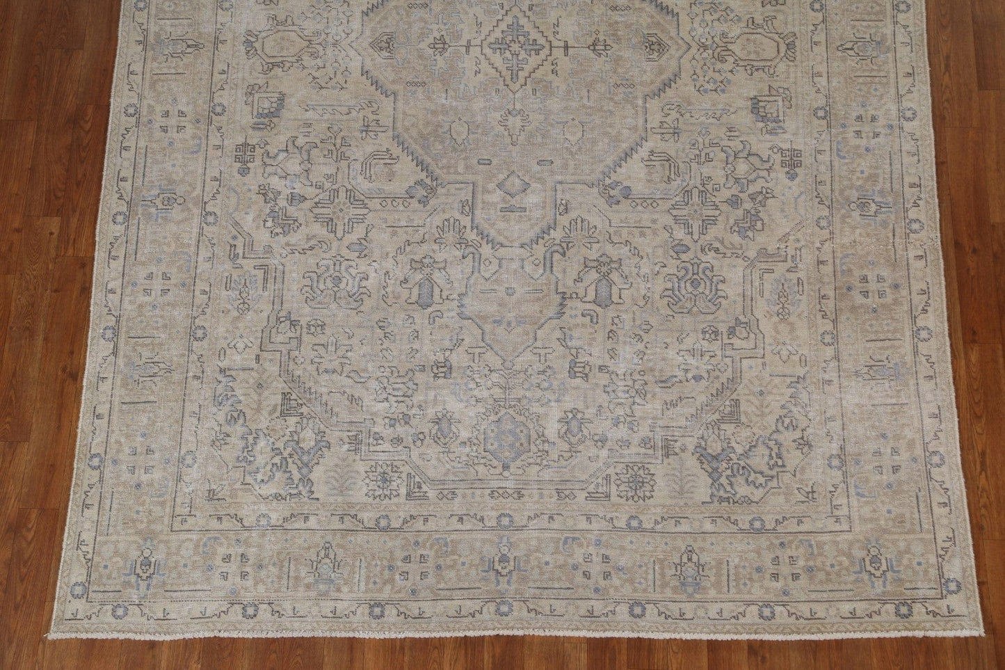 Geometric Distressed Tabriz Persian Area Rug 6x10