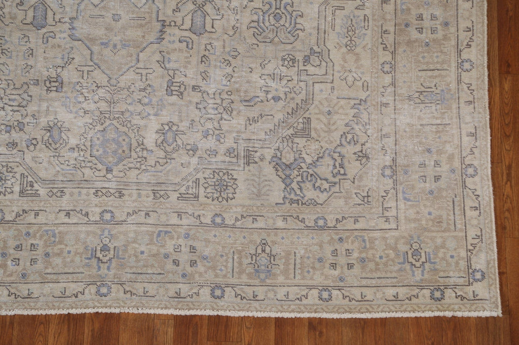 Geometric Distressed Tabriz Persian Area Rug 6x10