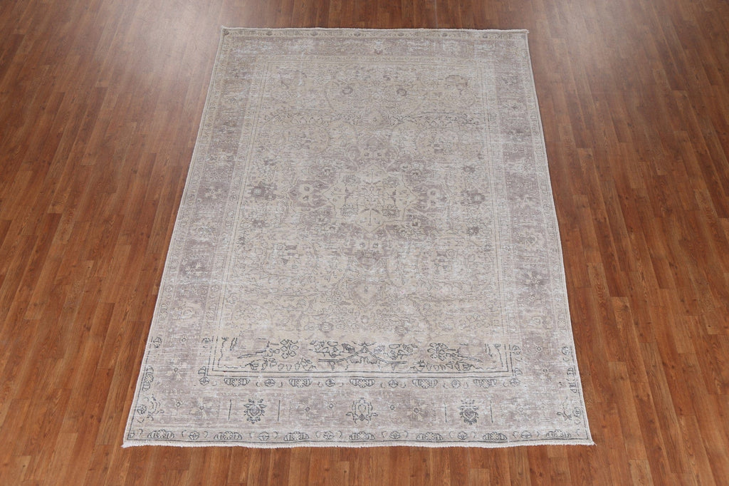 Vintage Wool Tabriz Persian Area Rug 7x9