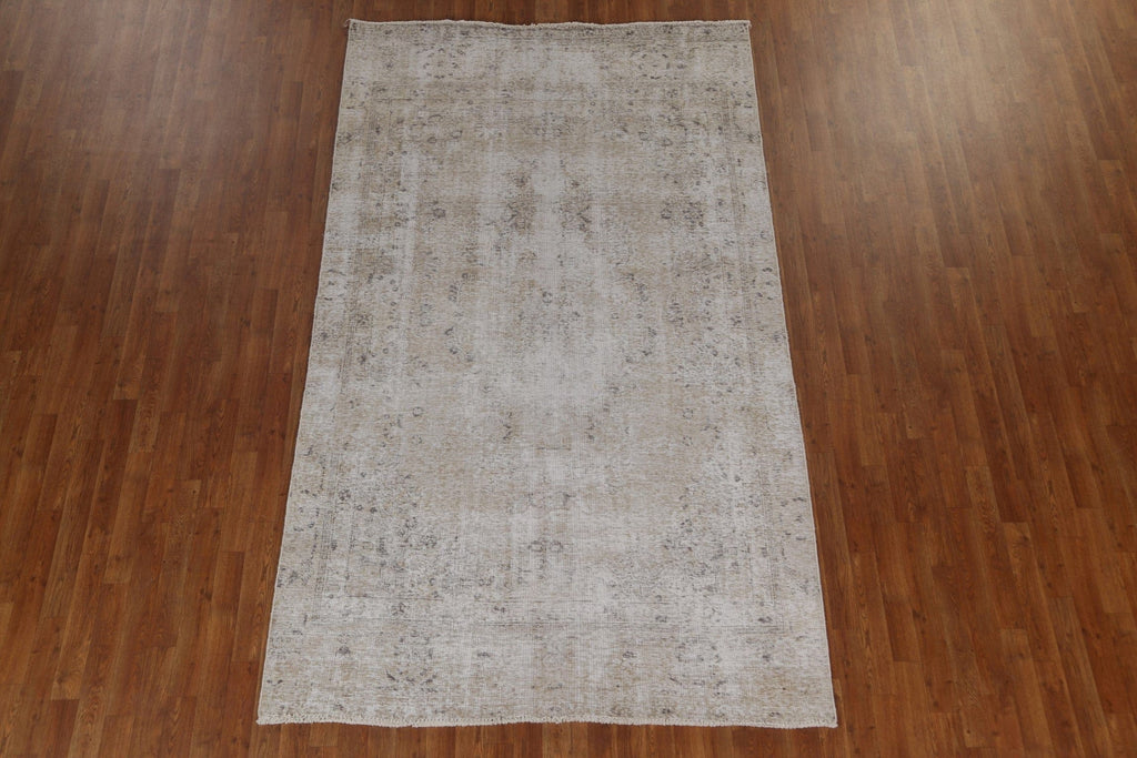 Muted Distressed Tabriz Persian Area Rug 5x9