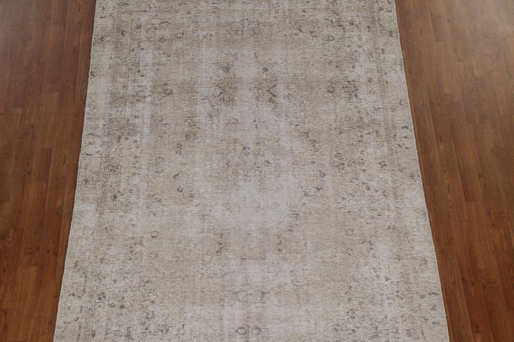 Muted Distressed Tabriz Persian Area Rug 5x9