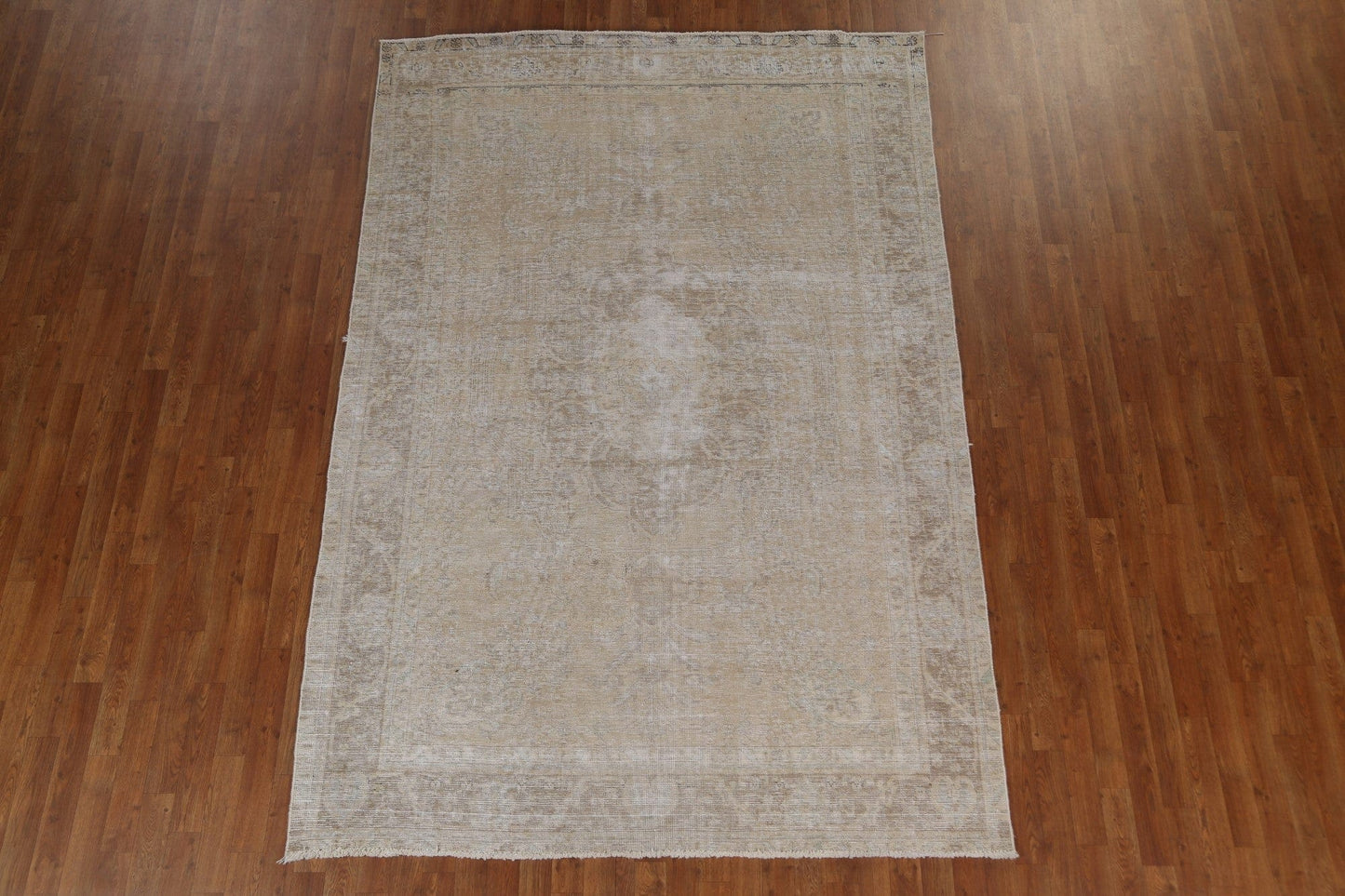 Distressed Geometric Tabriz Persian Area Rug 6x10