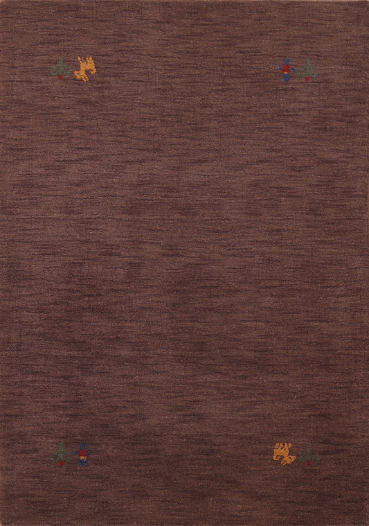 Brown Gabbeh Oriental Wool Rug 4x6