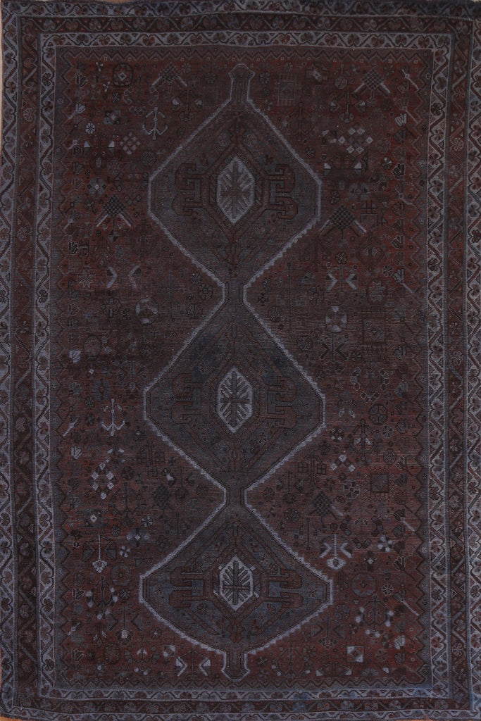 Antique Over-Dyed Shiraz Wool Persian Area Rug 7x10