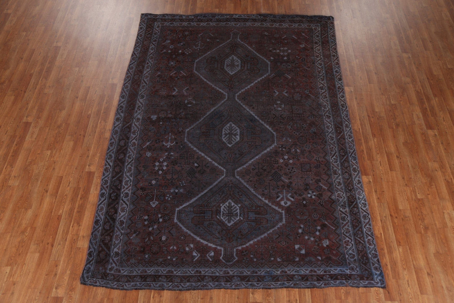 Antique Over-Dyed Shiraz Wool Persian Area Rug 7x10