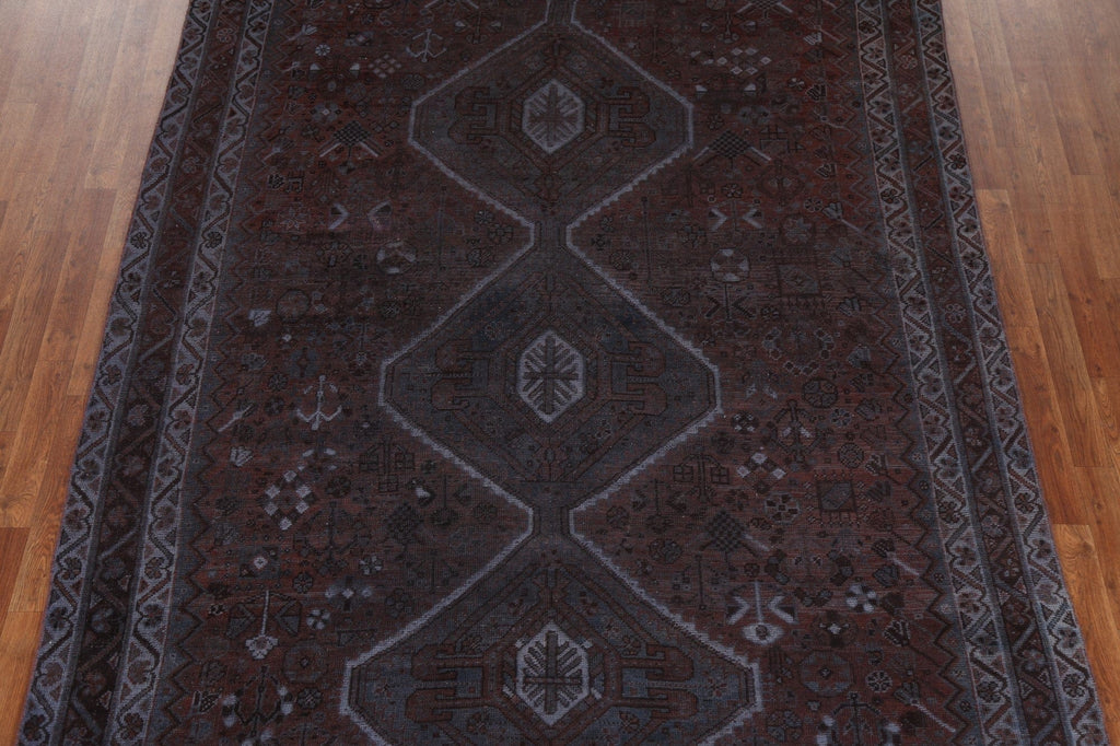 Antique Over-Dyed Shiraz Wool Persian Area Rug 7x10