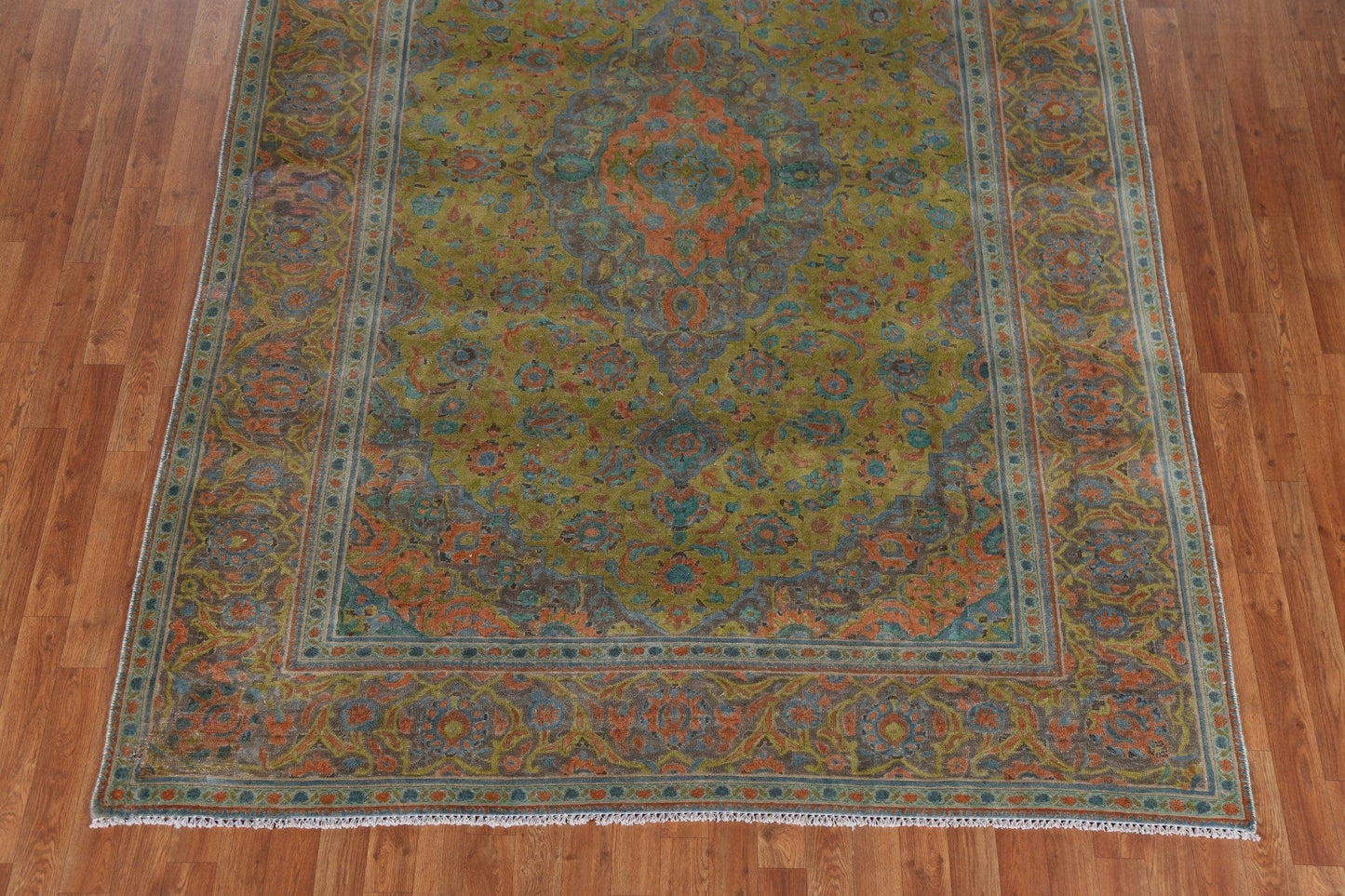 Over-Dyed Floral Tabriz Persian Area Rug 7x10