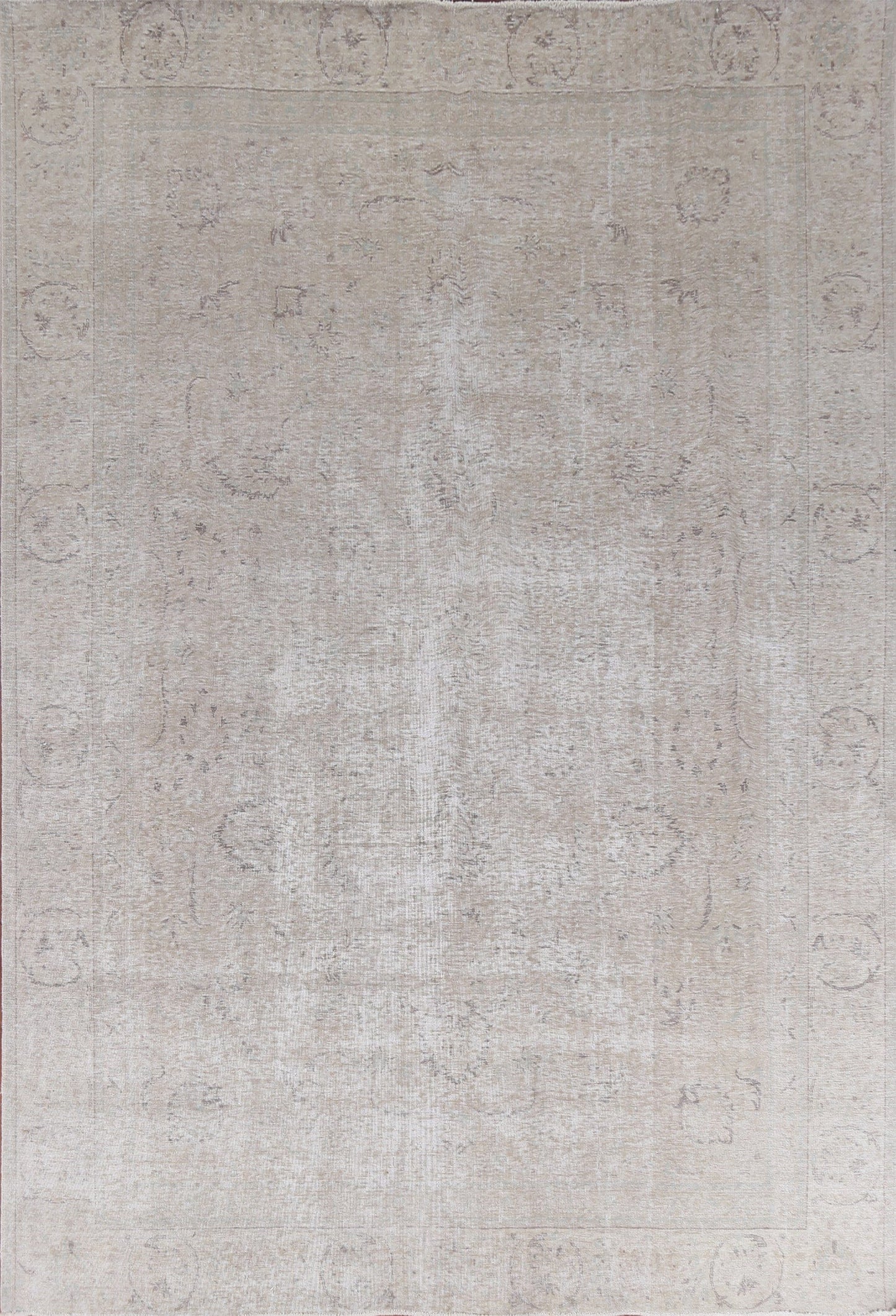 Distressed Geometric Tabriz Persian Area Rug 9x12