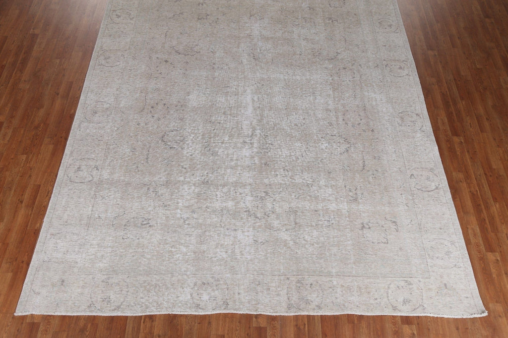 Distressed Geometric Tabriz Persian Area Rug 9x12