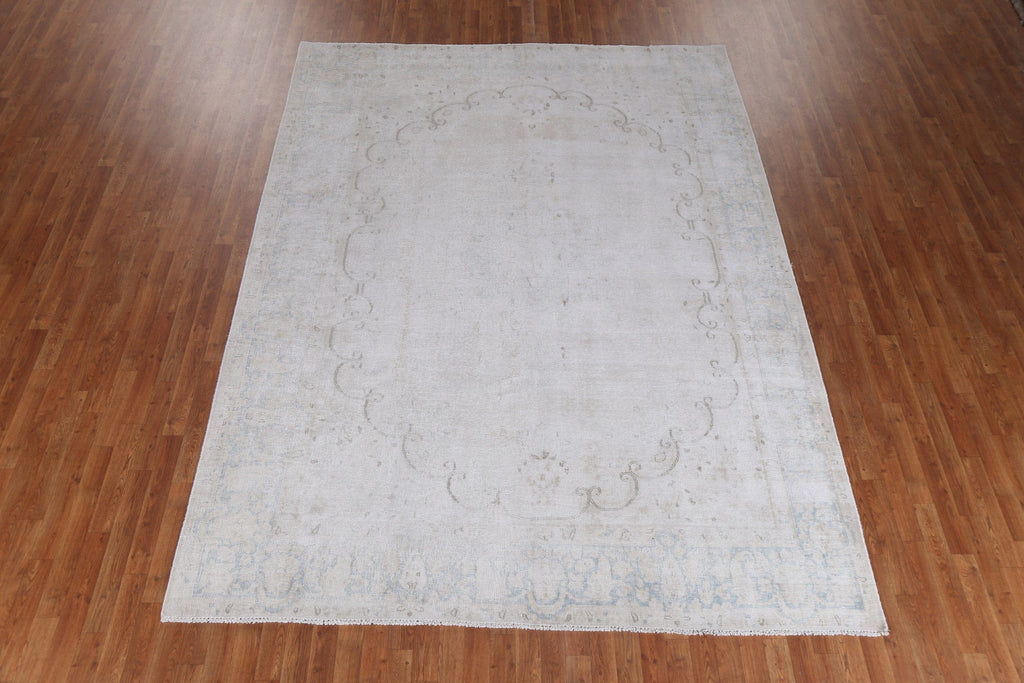 Antique Distressed Kerman Persian Area Rug 8x11