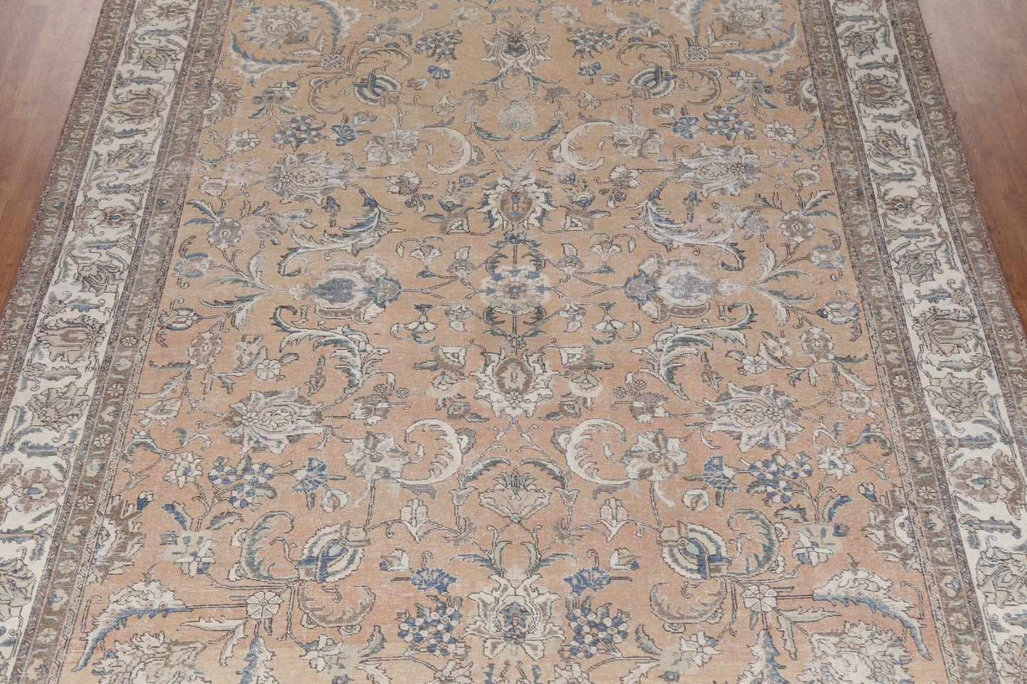 Floral Distressed Tabriz Persian Area Rug 10x13