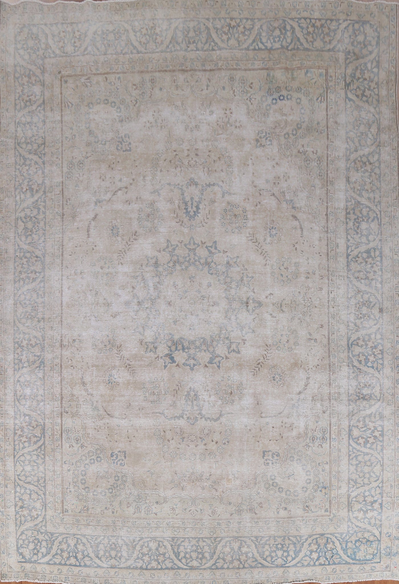 Distressed Muted Kerman Persian Area Rug 10x12