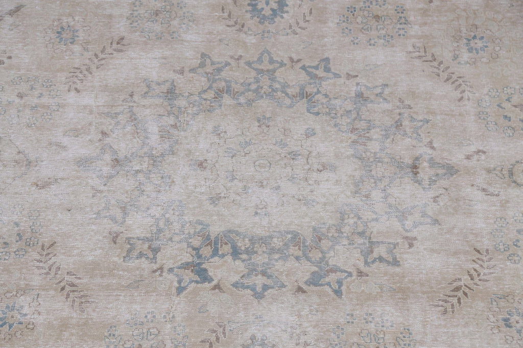 Distressed Muted Kerman Persian Area Rug 10x12