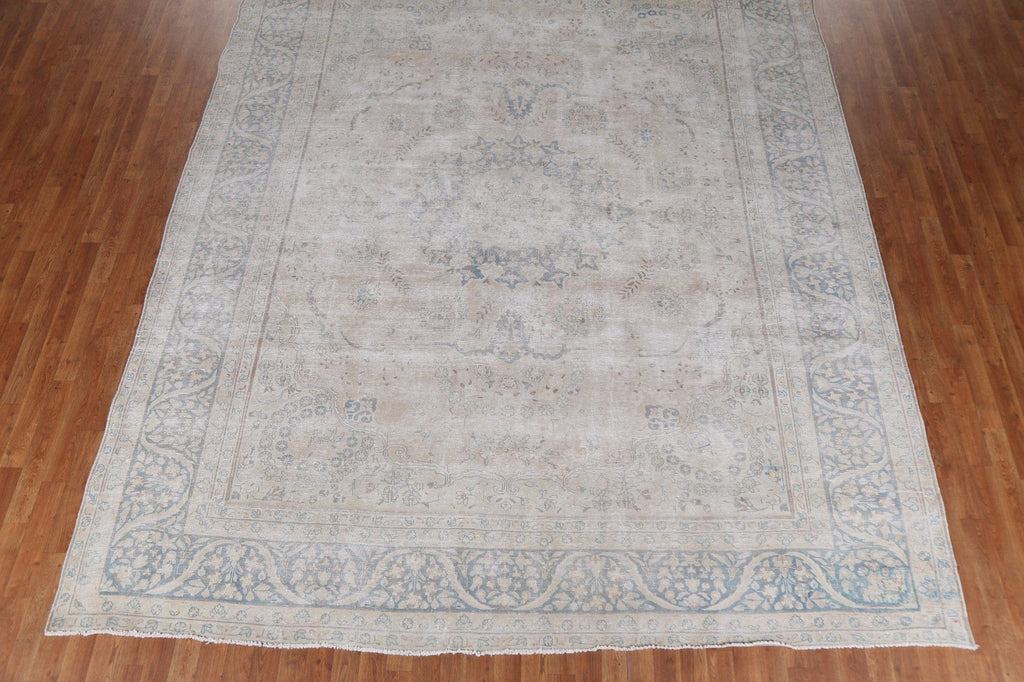 Distressed Muted Kerman Persian Area Rug 10x12