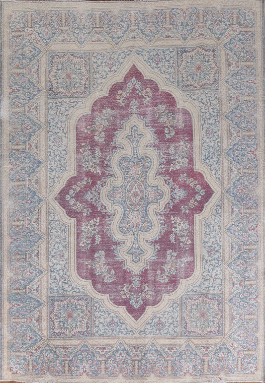 Antique Geometric Kerman Persian Area Rug 9x12