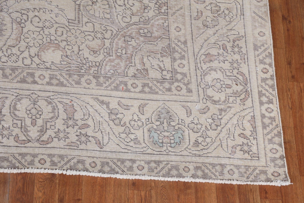 Muted Distressed Tabriz Large Persian Rug 10x15