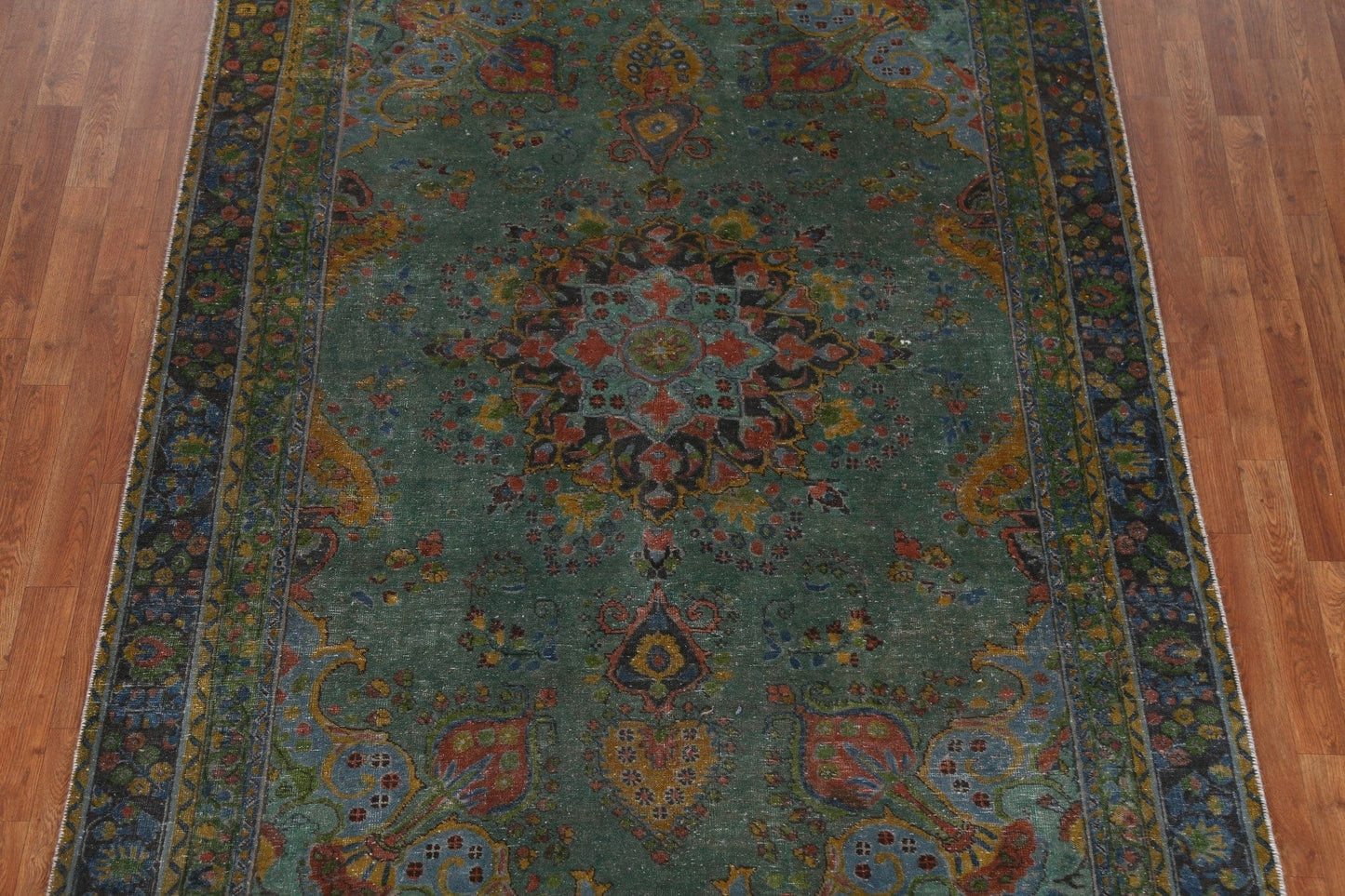 Geometric Overdyed Tabriz Persian Area Rug 6x9